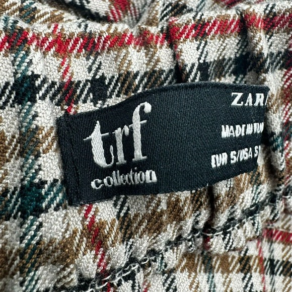 Zara Plaid Ankle Pants - Black, Red, Green - Picture 9 of 11